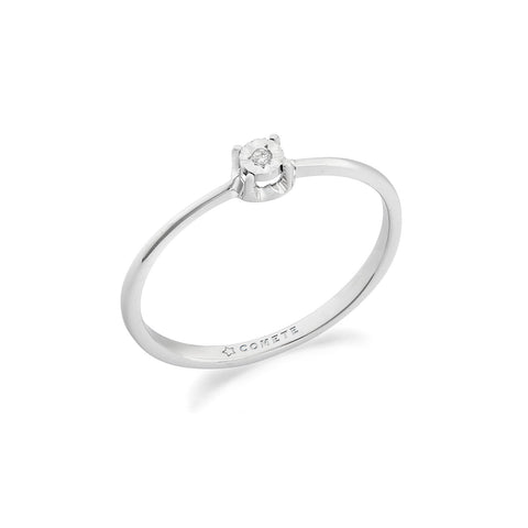 Anello Solitario Comete Diamante in Oro