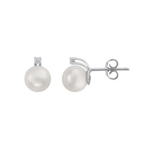 Orecchini Comete  Perle 4,5/5 mm con Diamanti