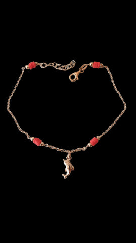 Cavigliera in Argento 925 con elementi Fluo o Rosso  - dorato Rosè