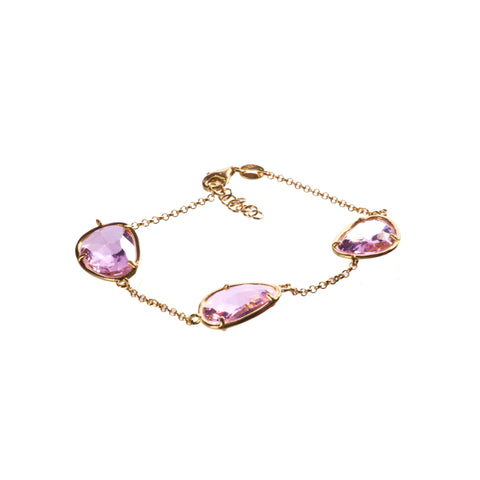 Bracciale in argento con quarzi rosa